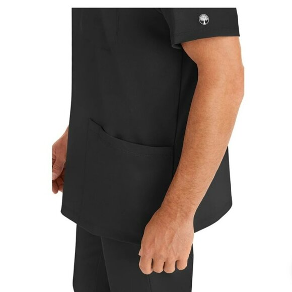 HH Works Healing Hands Scrub Shirt Men 2XL Black Style 2590 Matthew Short Sleeve - Picture 6 of 11